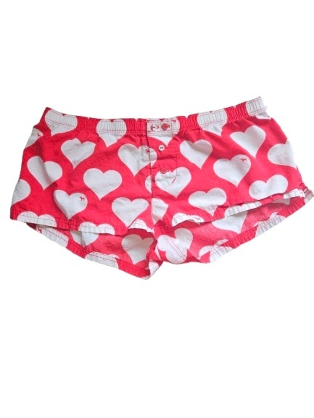 Victoria's Secret PINK Heart Print Pajama Boxer Shorts Small Valentine's Y2K